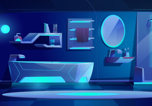 お風呂遊びアイデア⑪暗闇に光るお風呂