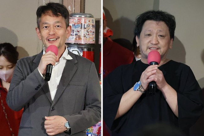 （左）株式会社アクトパス・望月義尚さん（右）「スパ＆カプセル ニューウイング」吉田健支配人