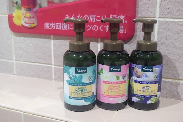 「クナイプ」のボディウォッシュも用意されていて、何から何まで「クナイプ」づくし