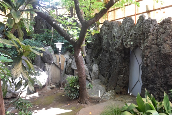 大盛湯の脱衣所の庭