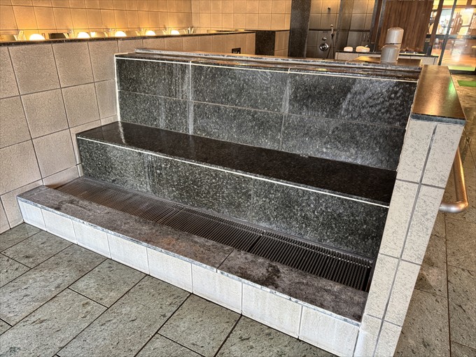 高濃度炭酸泉や広々サウナを備えた内湯