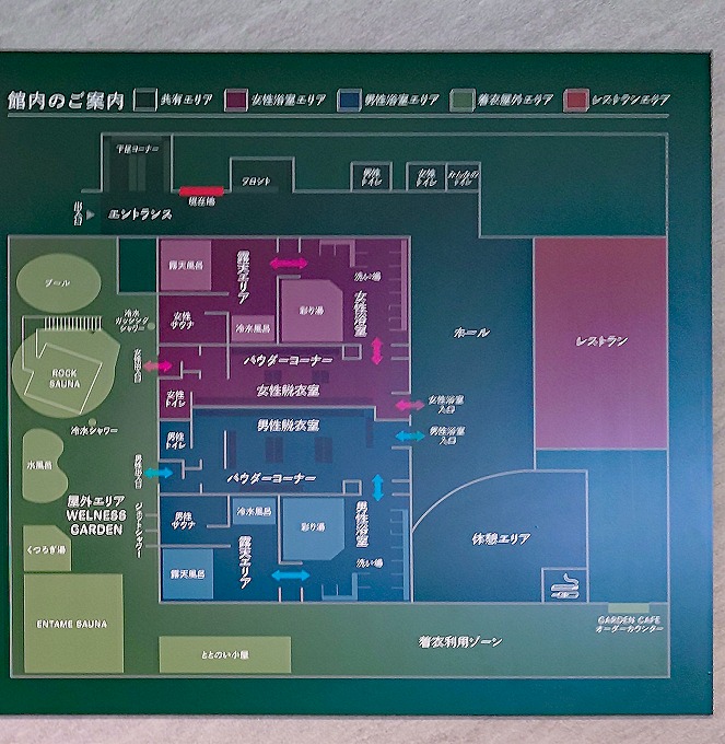 YUBUNE SAUNA PARK（ユブネサウナパーク）の館内図