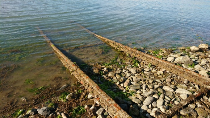 下灘駅（愛媛県）：海に続く線路