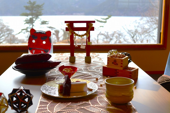 こたつ de 恵方焼きいもスイーツ