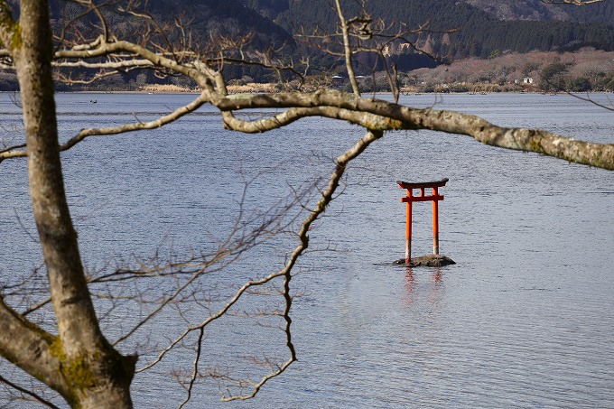 九頭龍神社の湖上鳥居